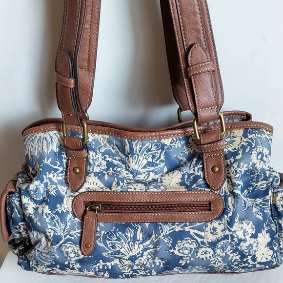 Like NEW Cargo CHAPS RALPH LAUREN Western Satchel Denim Canvas Shoulder Bag - Picture 13 of 15